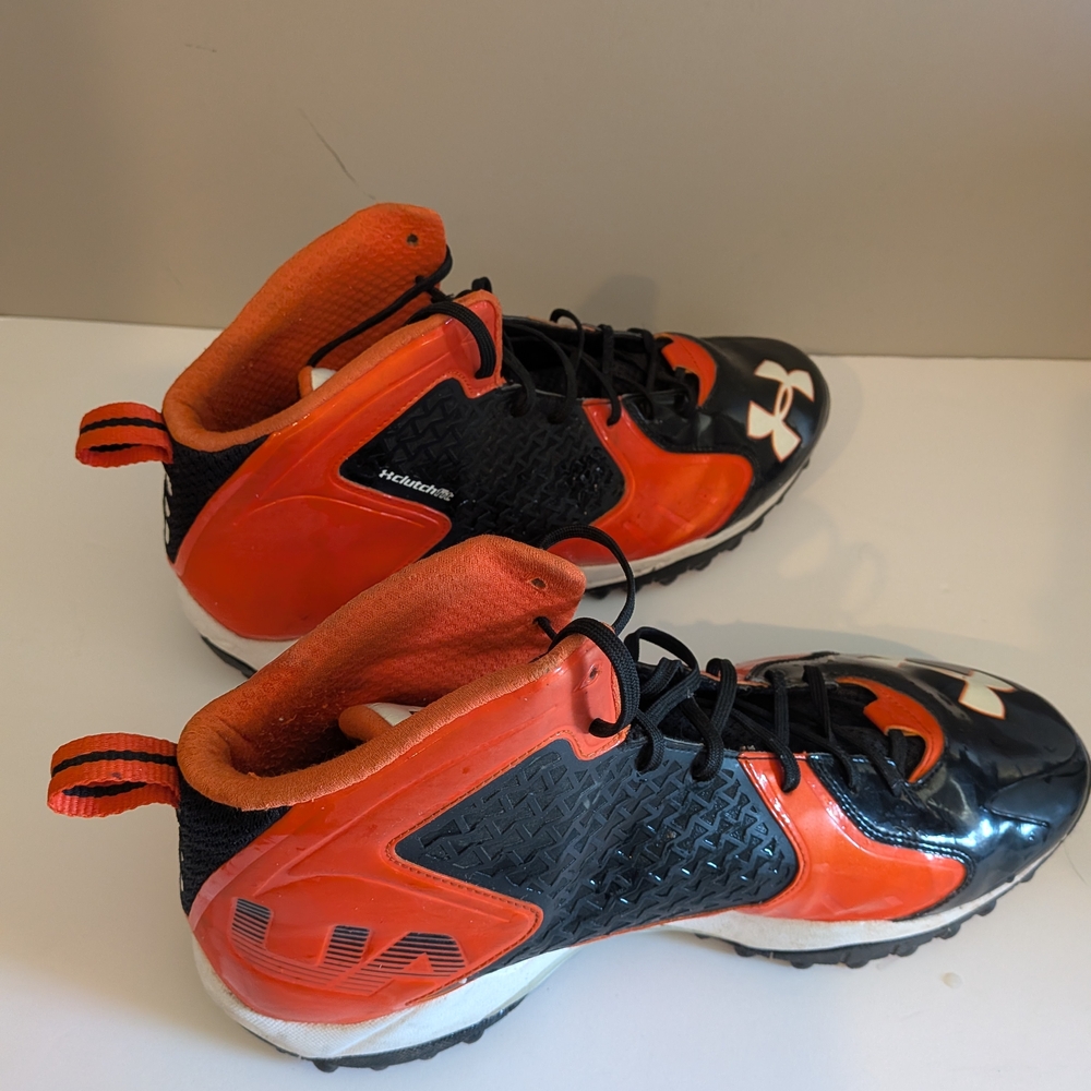 Under Armour Men's Clutchfit Black and Orange‎ Men’s  Cleats Colorblock Size 15